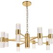 Elegant Lighting Vega 2 Tier 17 Light Clear LED Chandelier in Gold