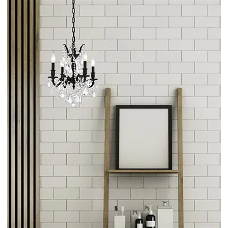 Elegant Lighting Rosalia 4 Lights Traditional Brass Chandelier in Bronze