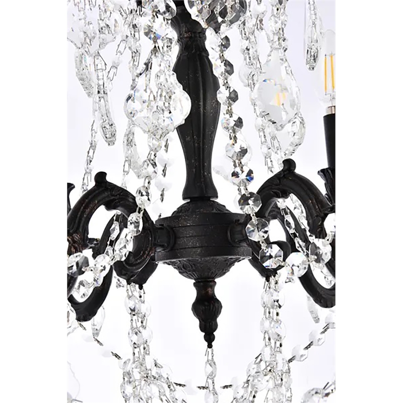 Elegant Lighting Rosalia 4 Lights Traditional Brass Chandelier in Bronze
