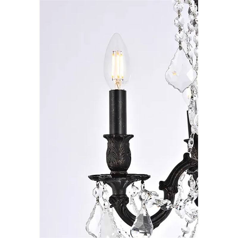 Elegant Lighting Rosalia 4 Lights Traditional Brass Chandelier in Bronze