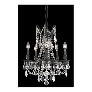 Elegant Lighting Rosalia 5 Lights Traditional Brass Chandelier in Bronze