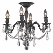 Elegant Lighting Rosalia 4 Lights Traditional Brass Semi Flush Mount in Bronze