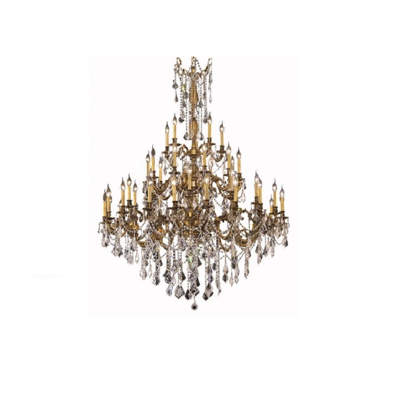Elegant Lighting Rosalia 3 Tier 45 Light Royal Cut Crystal Chandelier in Bronze