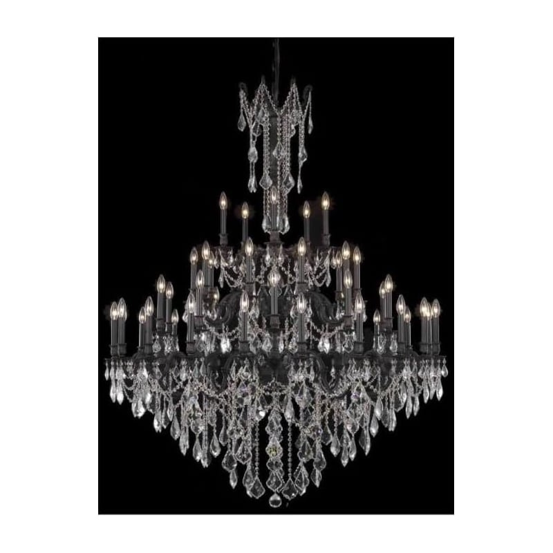 Elegant Lighting Rosalia 3 Tier 45 Light Royal Cut Crystal Chandelier in Bronze