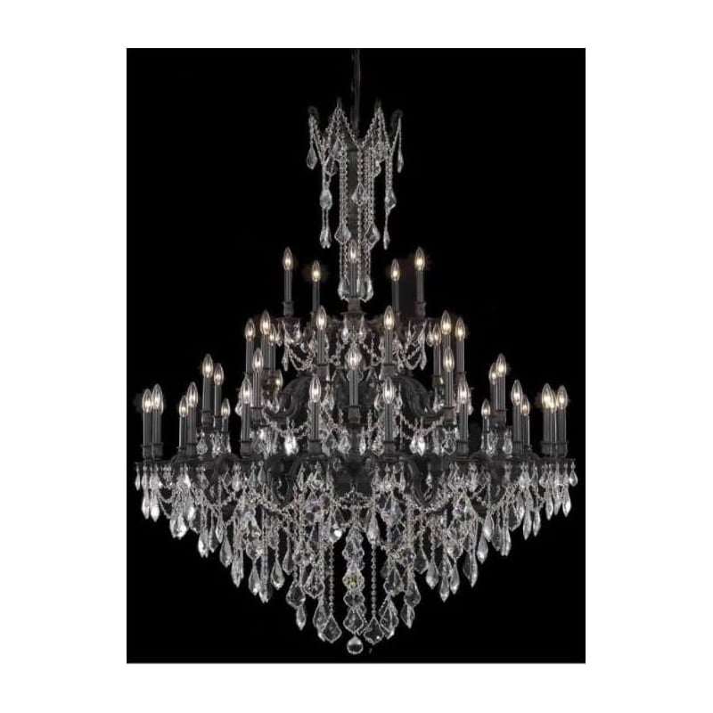 Elegant Lighting Rosalia 3 Tier 45 Light Royal Cut Crystal Chandelier in Bronze