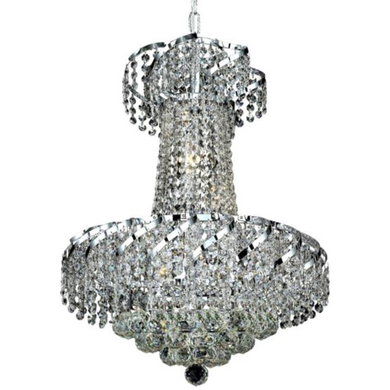Elegant Lighting Belenus 6 Light Royal Cut Crystal Steel Chandelier in Chrome