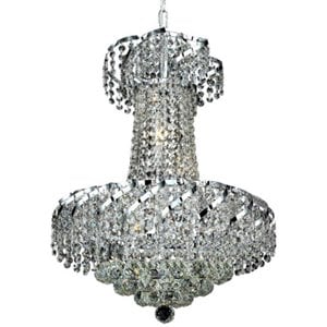 Elegant Lighting Belenus 6 Light Royal Cut Crystal Steel Chandelier in Chrome