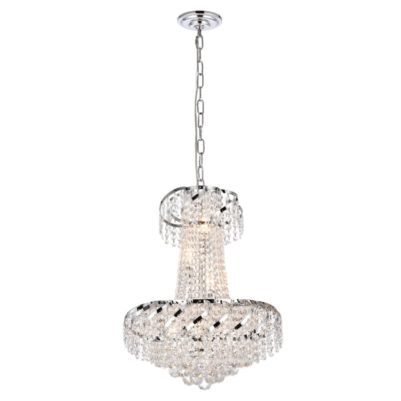 Elegant Lighting Belenus 6 Light Royal Cut Crystal Steel Chandelier in Gold