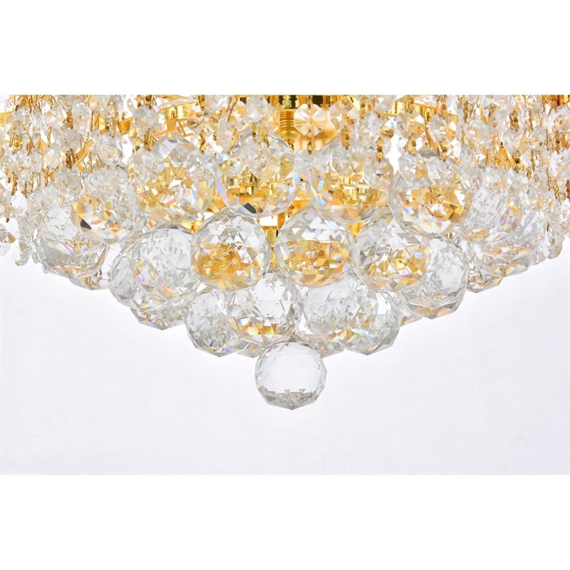 Elegant Lighting Belenus 6 Light Royal Cut Crystal Steel Chandelier in Gold