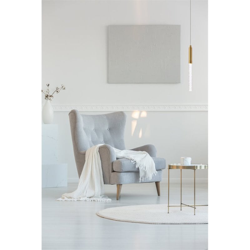 Elegant Lighting Ruelle 1-Light Aluminum and Metal Pendant in Gold