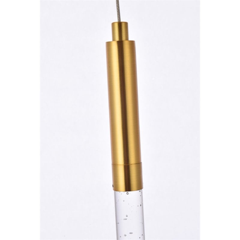 Elegant Lighting Ruelle 1-Light Aluminum and Metal Pendant in Gold