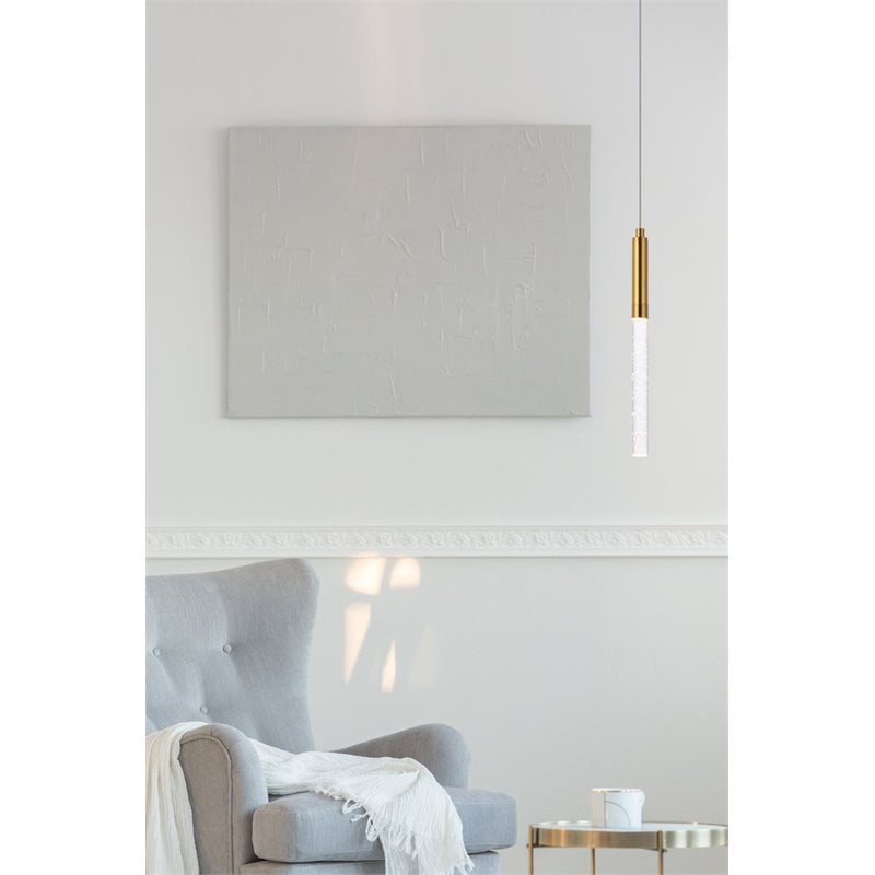 Elegant Lighting Ruelle 1-Light Aluminum and Metal Pendant in Gold