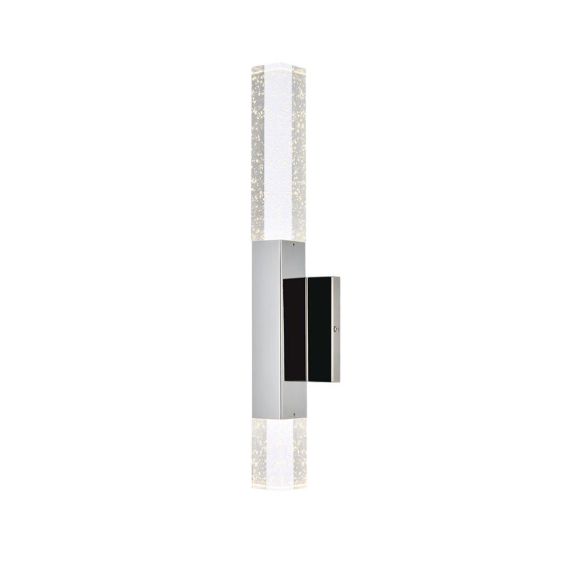 Elegant Lighting Ruelle 2-Lights Metal and Crystal Wall Sconce in Chrome