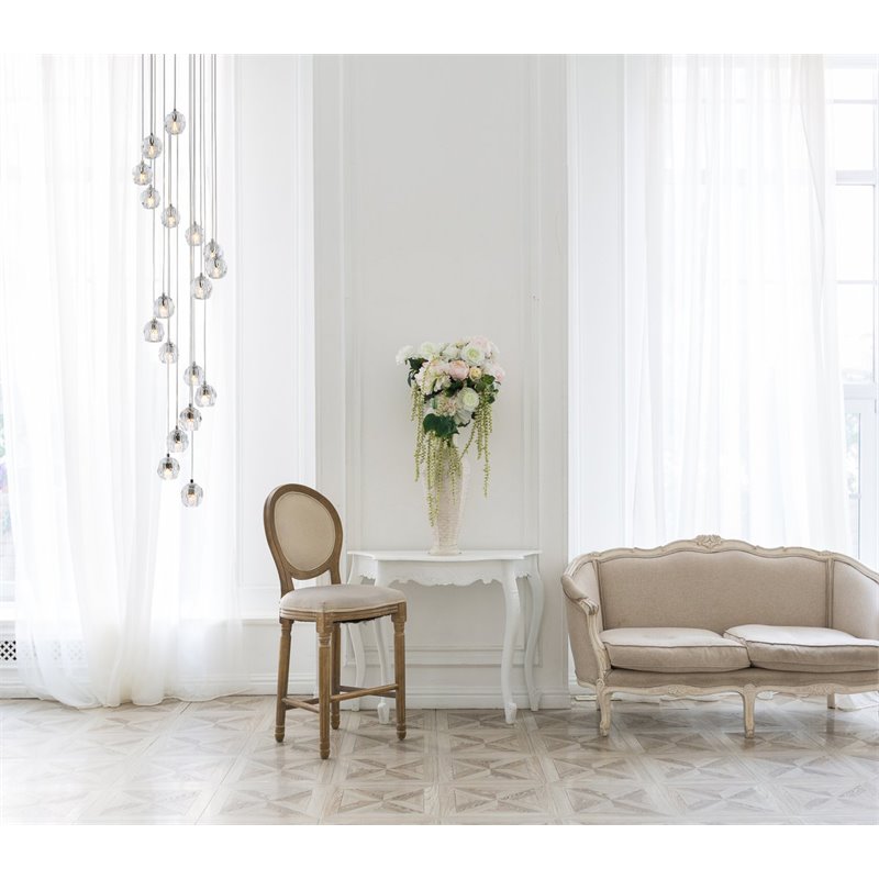 Elegant Lighting Eren 18-Light Stainless Steel & Glass Pendant in Chrome