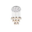 Elegant Lighting Eren 18-Light Stainless Steel & Glass Pendant in Chrome