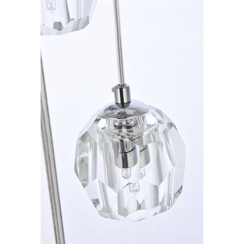 Elegant Lighting Eren 18-Light Stainless Steel & Glass Pendant in Chrome