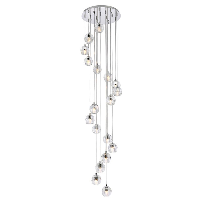 Elegant Lighting Eren 18-Light Stainless Steel & Glass Pendant in Chrome