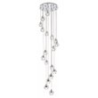 Elegant Lighting Eren 18-Light Stainless Steel & Glass Pendant in Chrome