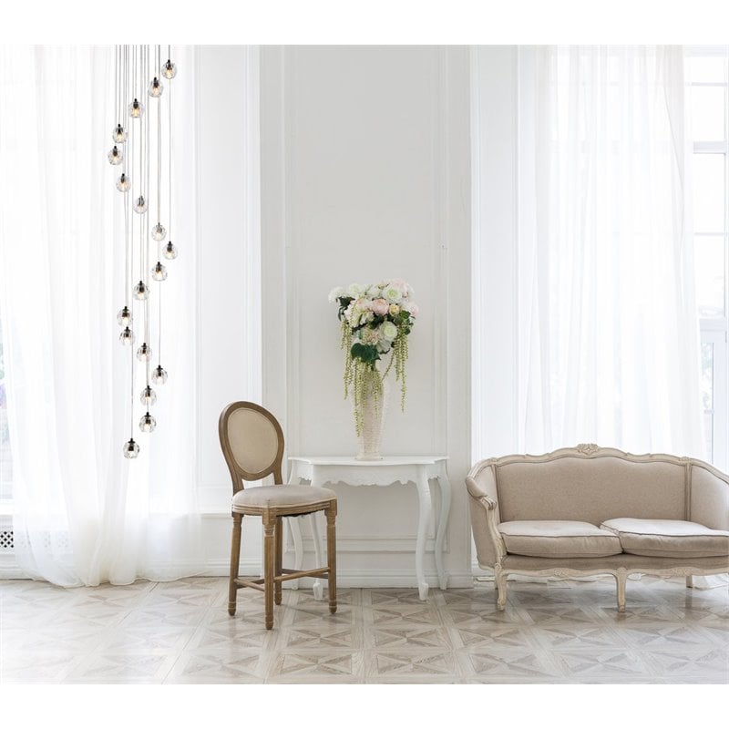 Elegant Lighting Eren 18-Light Stainless Steel and Glass Pendant in Black