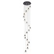 Elegant Lighting Eren 18-Light Stainless Steel and Glass Pendant in Black