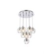 Elegant Lighting Eren 10-Light Stainless Steel and Glass Pendant in Chrome