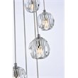 Elegant Lighting Eren 10-Light Stainless Steel and Glass Pendant in Chrome