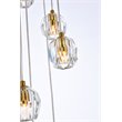 Elegant Lighting Eren 10-Light Stainless Steel and Glass Pendant in Gold