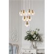 Elegant Lighting Eren 10-Light Stainless Steel and Glass Pendant in Gold
