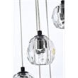 Elegant Lighting Eren 10-Light Stainless Steel and Glass Pendant in Black