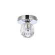 Elegant Lighting Eren 1-Light Stainless Steel and Glass Flush Mount in Chrome