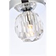 Elegant Lighting Eren 1-Light Stainless Steel and Glass Flush Mount in Chrome