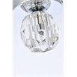 Elegant Lighting Eren 1-Light Stainless Steel and Glass Flush Mount in Chrome