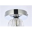 Elegant Lighting Eren 1-Light Stainless Steel and Glass Flush Mount in Chrome