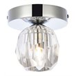 Elegant Lighting Eren 1-Light Stainless Steel and Glass Flush Mount in Chrome