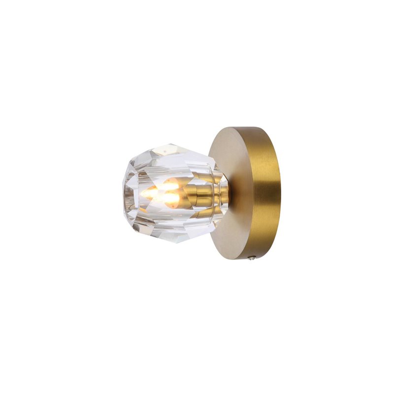 Elegant Lighting Eren 1-Light Stainless Steel and Glass Flush Mount in Gold