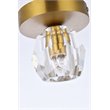 Elegant Lighting Eren 1-Light Stainless Steel and Glass Flush Mount in Gold
