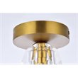 Elegant Lighting Eren 1-Light Stainless Steel and Glass Flush Mount in Gold