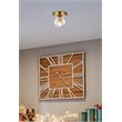 Elegant Lighting Eren 1-Light Stainless Steel and Glass Flush Mount in Gold