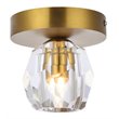 Elegant Lighting Eren 1-Light Stainless Steel and Glass Flush Mount in Gold