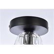 Elegant Lighting Eren 1-Light Stainless Steel and Glass Flush Mount in Black