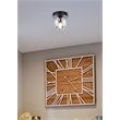 Elegant Lighting Eren 1-Light Stainless Steel and Glass Flush Mount in Black