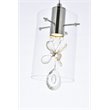 Elegant Lighting Hana 1-Light Aluminum Glass and Metal Pendant in Chrome