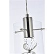 Elegant Lighting Hana 1-Light Aluminum Glass and Metal Pendant in Chrome