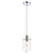 Elegant Lighting Hana 1-Light Aluminum Glass and Metal Pendant in Chrome