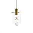 Elegant Lighting Hana 1-Light Aluminum Glass and Metal Pendant in Gold