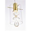 Elegant Lighting Hana 1-Light Aluminum Glass and Metal Pendant in Gold