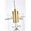 Elegant Lighting Hana 1-Light Aluminum Glass and Metal Pendant in Gold