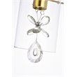 Elegant Lighting Hana 1-Light Aluminum Glass and Metal Pendant in Gold