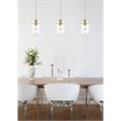 Elegant Lighting Hana 1-Light Aluminum Glass and Metal Pendant in Gold
