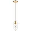 Elegant Lighting Hana 1-Light Aluminum Glass and Metal Pendant in Gold